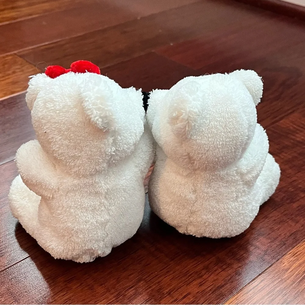 Kissing Bears Plush Set with Red Heart and Rose